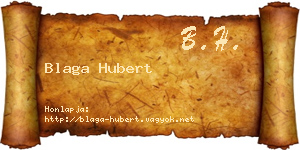 Blaga Hubert névjegykártya